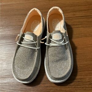 Hey Dude Glittery Rose Gold, Grey Shoes